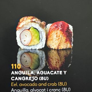 110Uramaki De Anguila, Aguacate Y Cangrejo (8 Uds.)