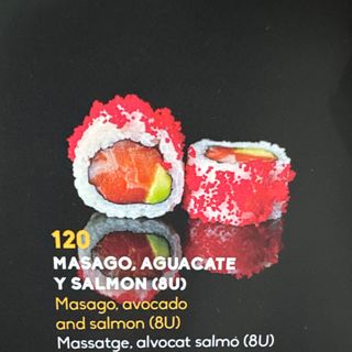 120Uramaki De Masago Con Aguacate Y Salmón (8 Uds.)