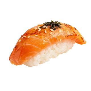 Nigiri salmon flameado con salsa(3u)