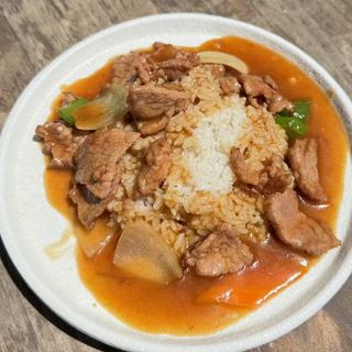 Arroz con ternera en salsa