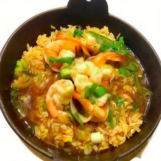 Kaifan de gamba con salsa soja 