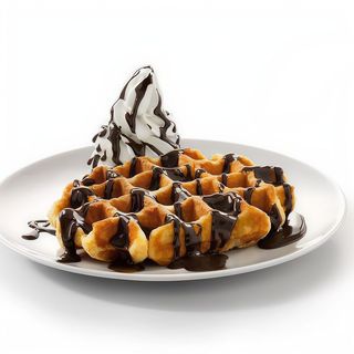 Gofre con nata y chocolate