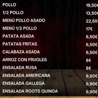 Menú medio pollo