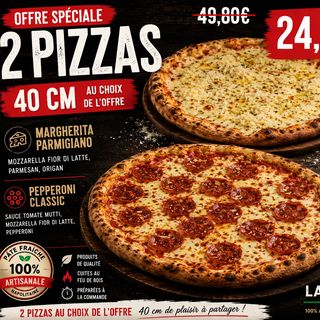 Duo pizza del Pépé - parmigiana familial 40cm