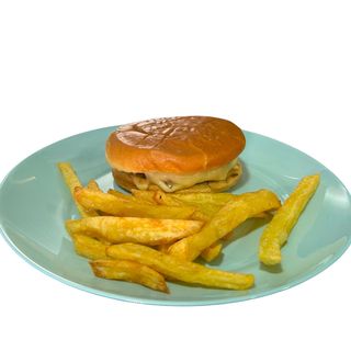 Hamburguesa Con Queso Y Patatas