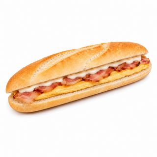 Bocadillo Tortilla Francesa Con Bacon Y Mayonesa