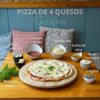 PIzza de 4 quesos SIN GLUTEN (puede contener trazas por cocina compartida)