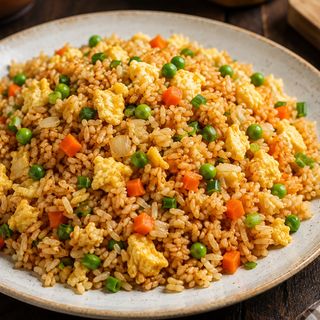 Arroz salteado con pollo y verduras