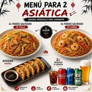 Menú fideos para 2