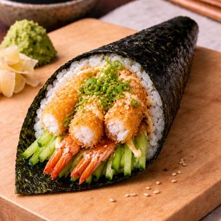 62.Temaki De Langostino En Tempura 1 Ud.