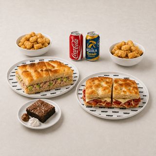 Combo 2 Focaccias + 2 Bebidas + 2 Patatas + Postre.