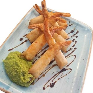 Ración Crujientes De Langostinos Con Guacamole (Ración)