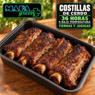 Costillas de cerdo a Baja temperatura con Miel y Mostaza