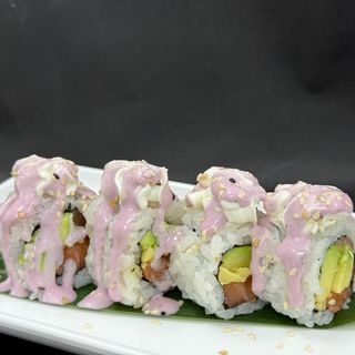 Roll Morado Con Crema De Queso Y Salmón (8 Pzs.)