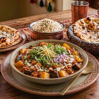 Patatas con berenjenas (Baingan Aloo)