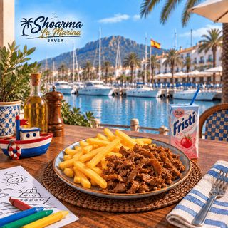 Fries with Shawarma (shoarma)