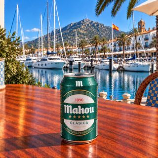 Can of cerveza Mahou Classica