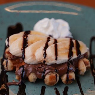 Gofres con nutella y plátano