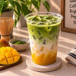 Iced mango matcha