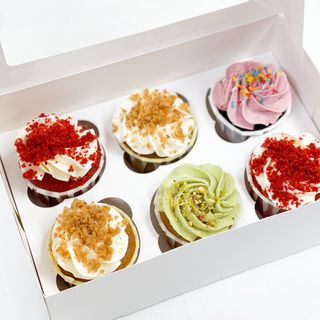 Cajita 6 cupcakes variados