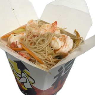 Fideo de arroz con gamba