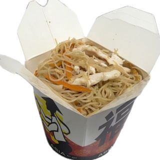 Fideo de arroz con pollo