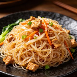 Fideo arroz frito con Verduras