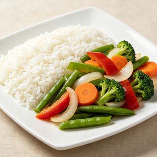 Arroz blanco con vegetal
