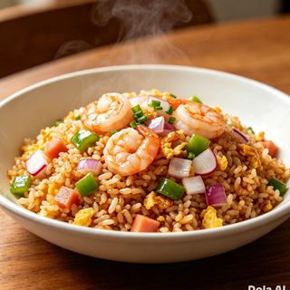 Arroz frito con Gambas