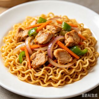 Yakisoba frito con Pollo(picante)