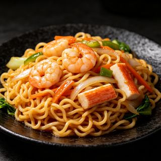 Yakisoba frito con Gambas(picante)
