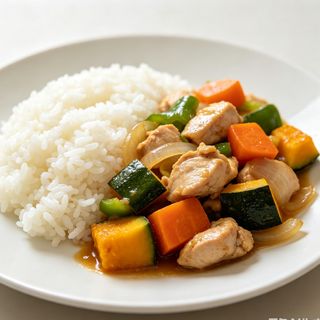Arroz blanco con pollo