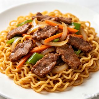 Yakisoba frito con ternera(picante)