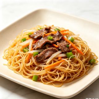 Fideo arroz frito con Ternera