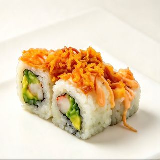 57. California de Aguacate, Cangrejo y Cebolla Frita (8 uds)