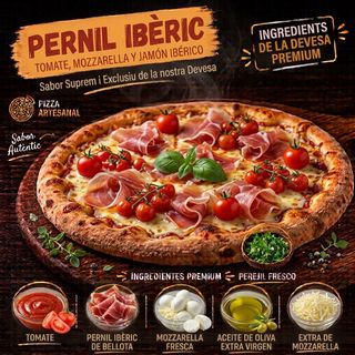 Pizza Pernil Ibéric (Mediana)