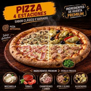 Pizza 4 Estaciones (Mediana)