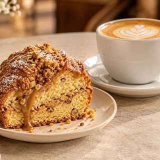 Café + porción de bizcocho