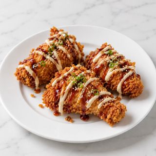 Alitas Pollo Frito Con Salsa Teriyaki Y Mayo (3 piezas)