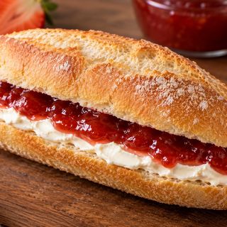 Pulguita de queso crema con mermelada