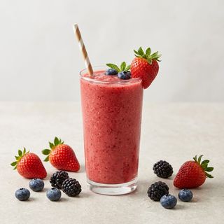 Batido Natural de Fresas con Frutos del Bosque