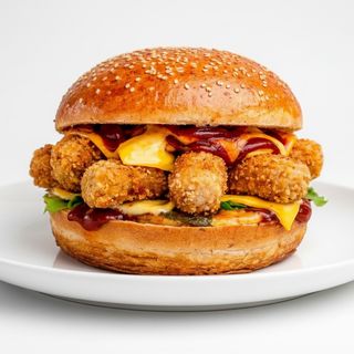 ცხარე ორმაგი აზიური ჩიზბურგერი