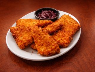 შემწვარი მოცარელა კენკრის სოუსით