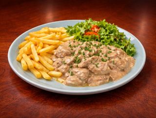 ბიფსტროგანოვი კარტოფილი ფრით