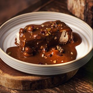 კარამელისა და მარილიანი მიწის თხილის სემიფრედო