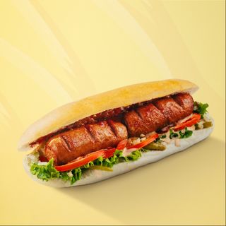 ჰოთ დოგი სტანდარტული სოუსით - პურში