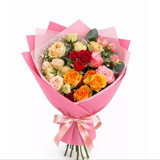 ფერადი სპრეი ვარდები (5) ვარდისფერი