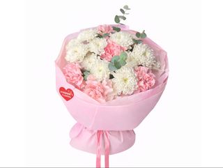 თაიგული ქრიზანთემებით და მიხაკებით