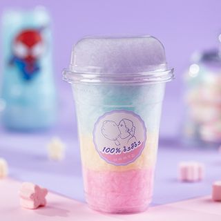 ბამბის ნაყინი დიდი ჭიქა ფერადი ბრენდირებული