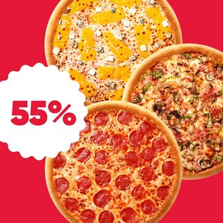 55% ფასდაკლება: დიდ პიცებზე